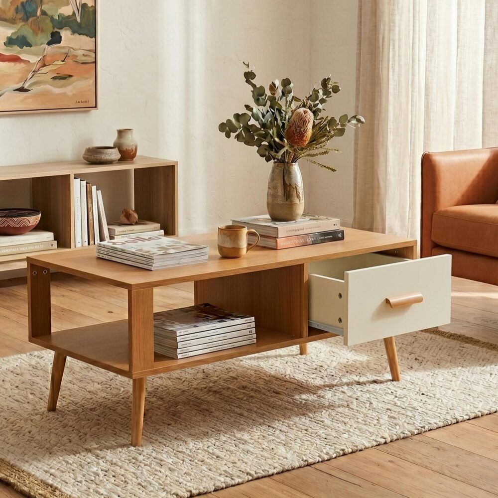 Kanumbra Coffee Table, Natural and White