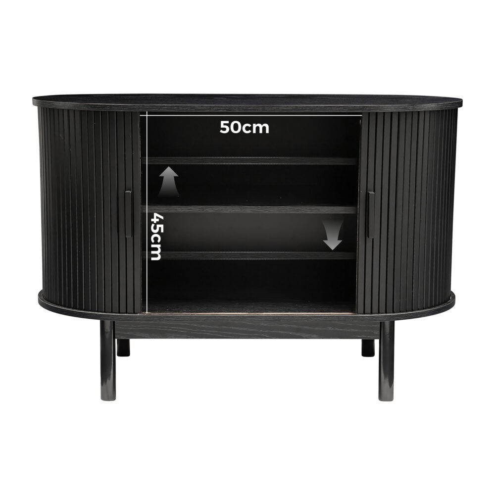 Overland Corner 2 Door Buffet Sideboard, Black