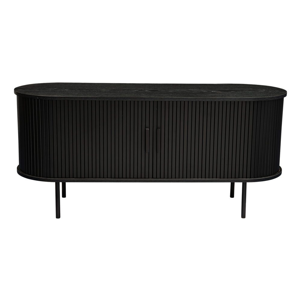 Ribbed Ripple Sideboard with Sliding Doors — Oval Silhouette, Metal Legs — Allure Home Collections