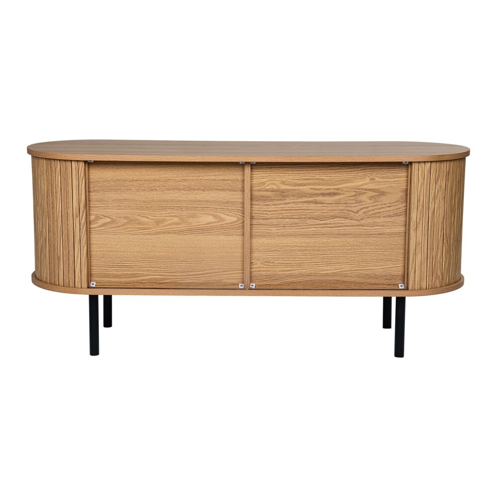 Ribbed Ripple Sideboard with Sliding Doors — Oval Silhouette, Metal Legs — Allure Home Collections