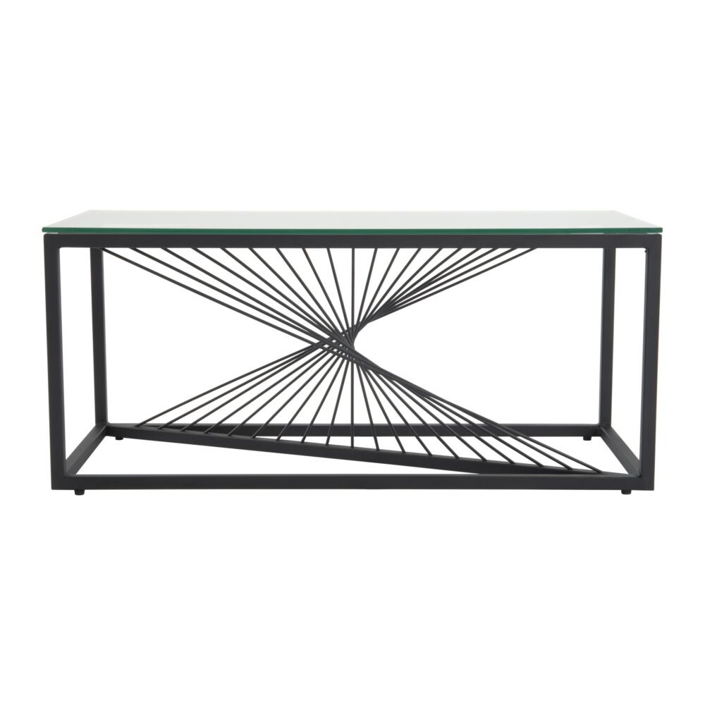 Glenburn Coffee Table, Glass Top Black Frame