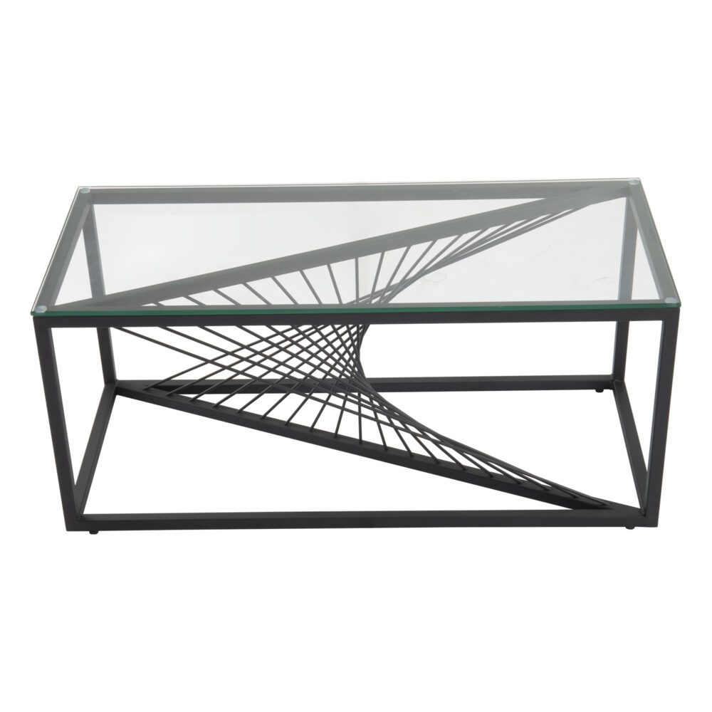 Glenburn Coffee Table, Glass Top Black Frame
