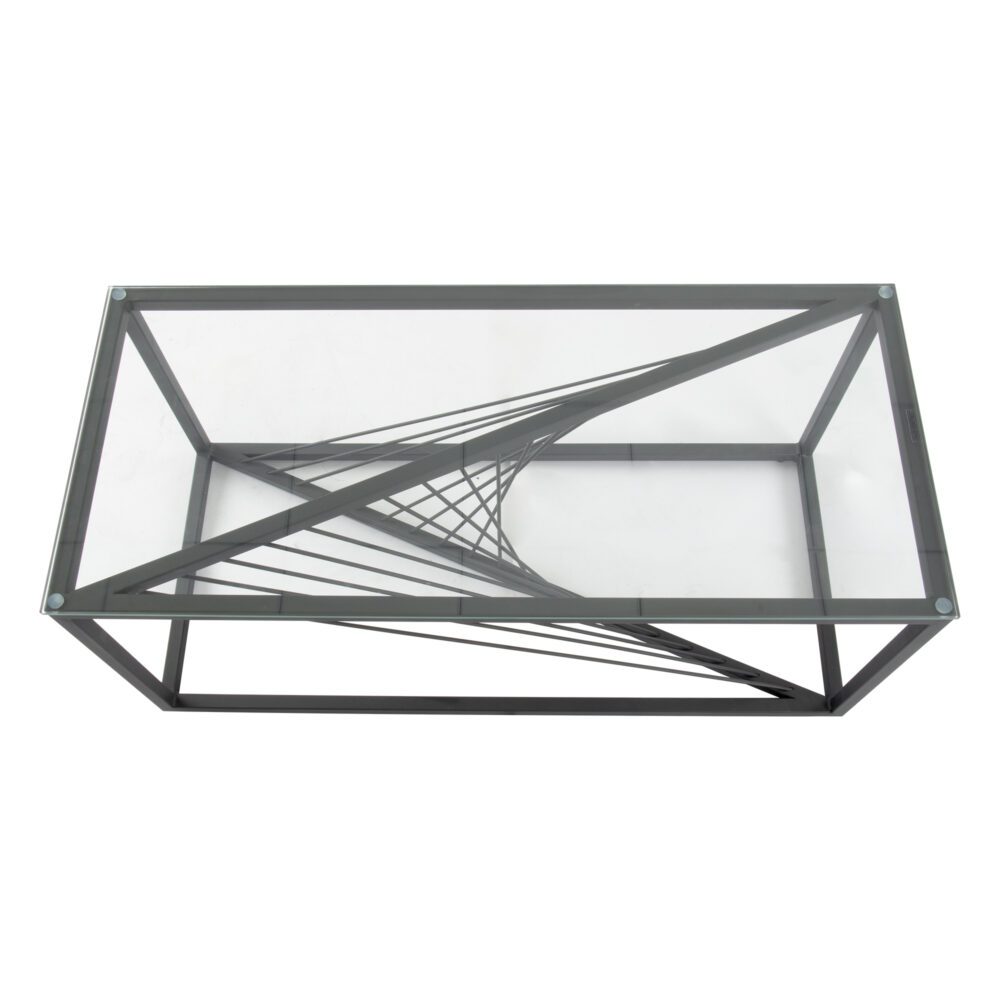 Glenburn Coffee Table, Glass Top Black Frame