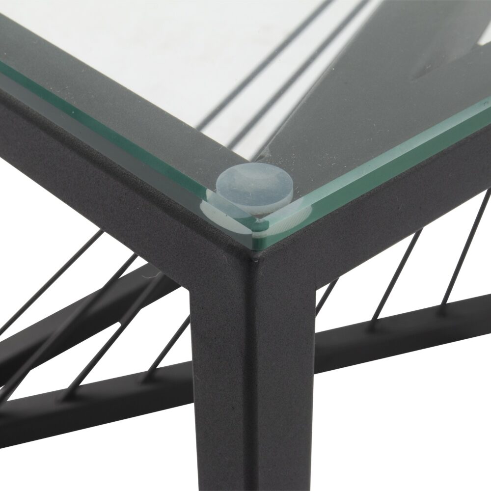 Glenburn Coffee Table, Glass Top Black Frame