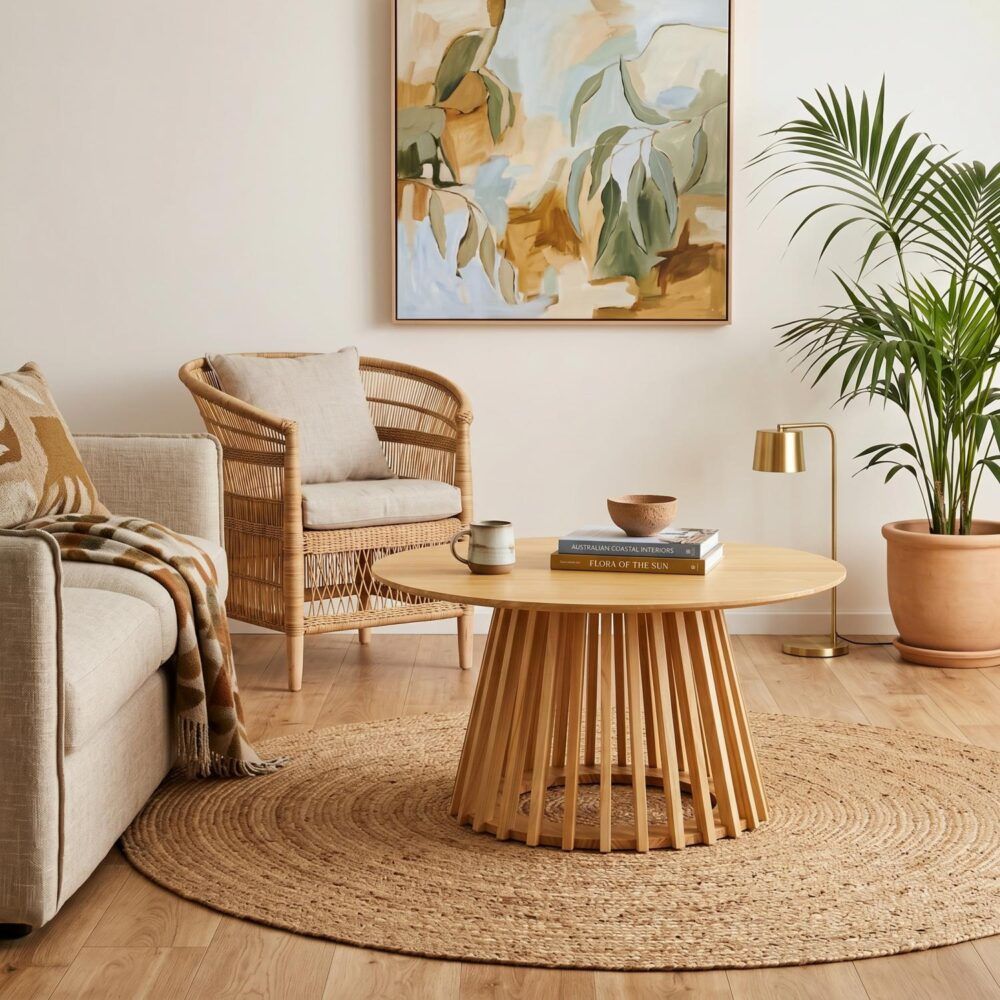 Yea Round Coffee Table, Natural Timber