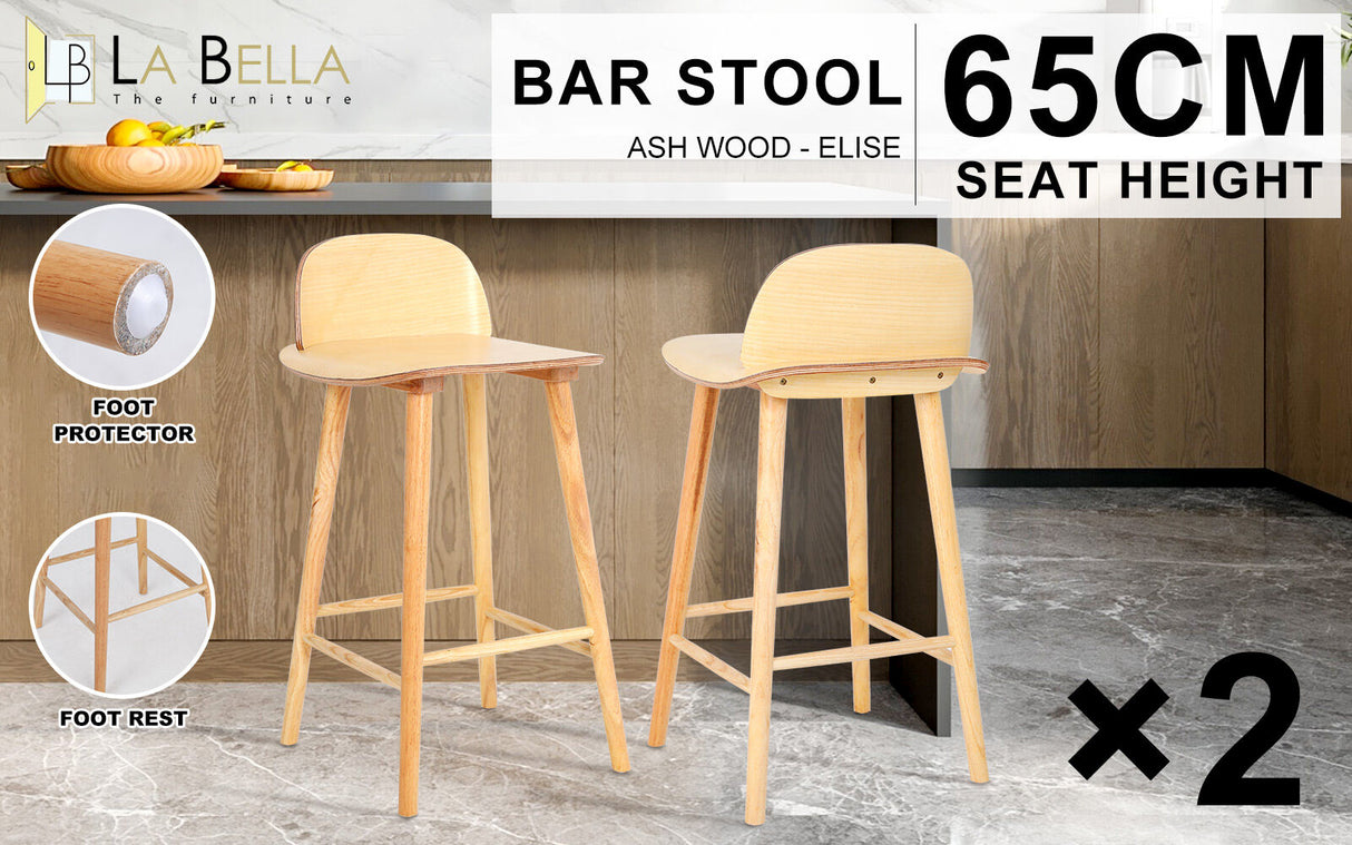 Pair of ELISE SOPHIA premium bar stools at kitchen counter — Allure Home Collections