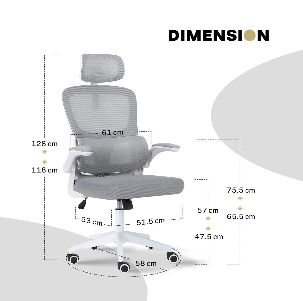 Bridgetown Mesh Office Chair, Grey