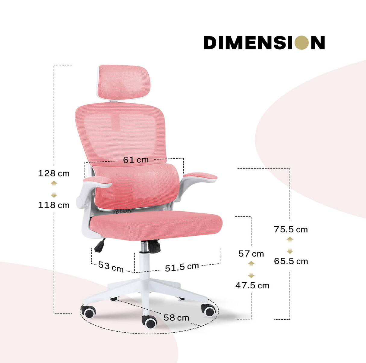 Bridgetown Mesh Office Chair, Pink