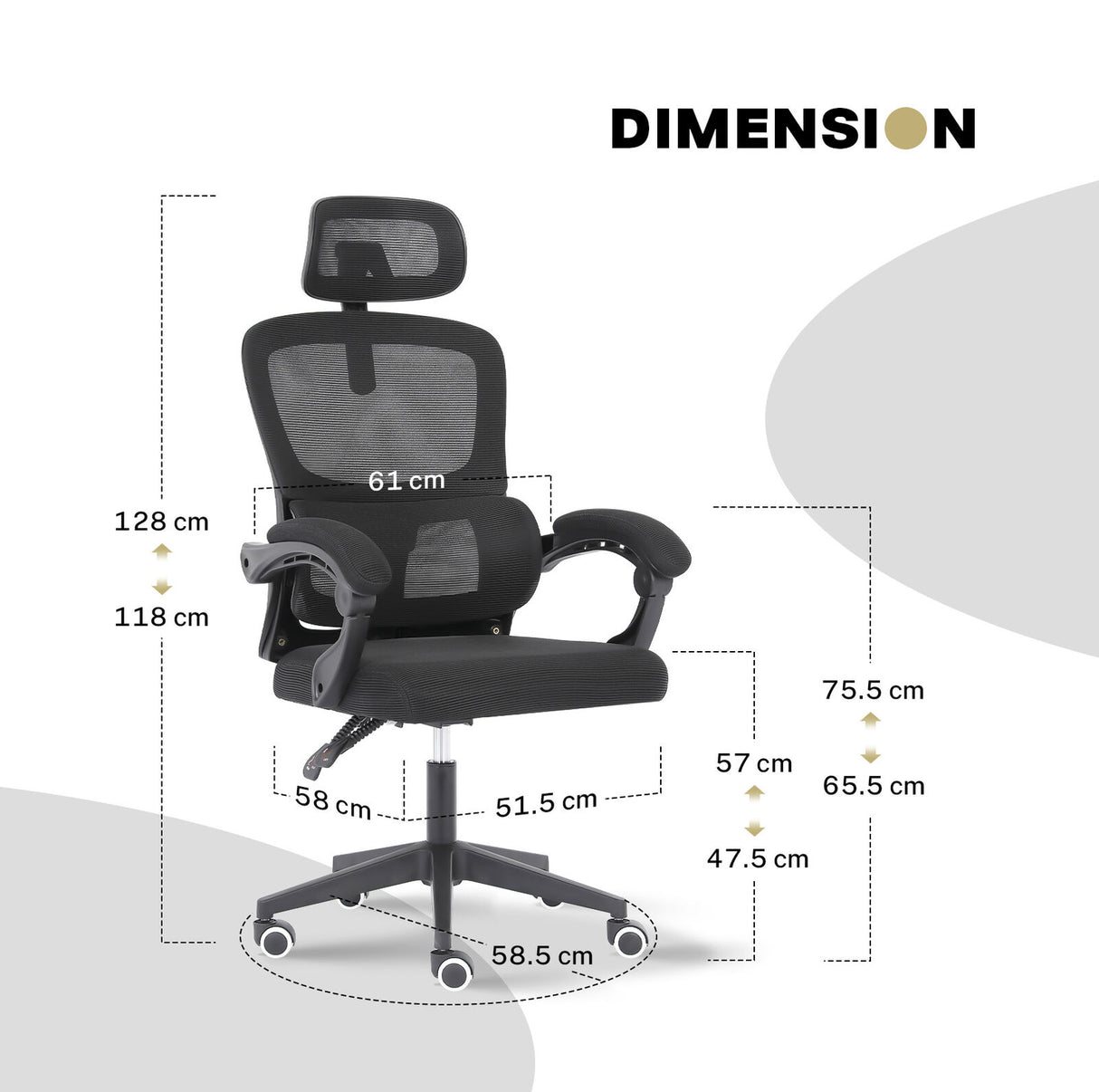Brookton Ergonomic Office Chair, Black
