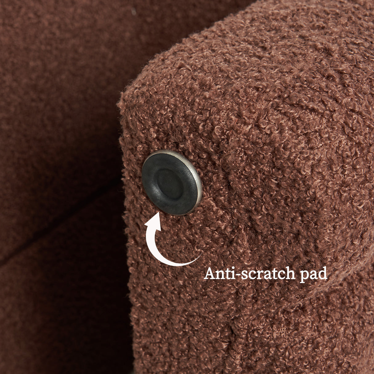 La Bella Ridge Arch Ottoman Stool Teddy Fleece 45cm Chocolate Brown — Allure Home Collections