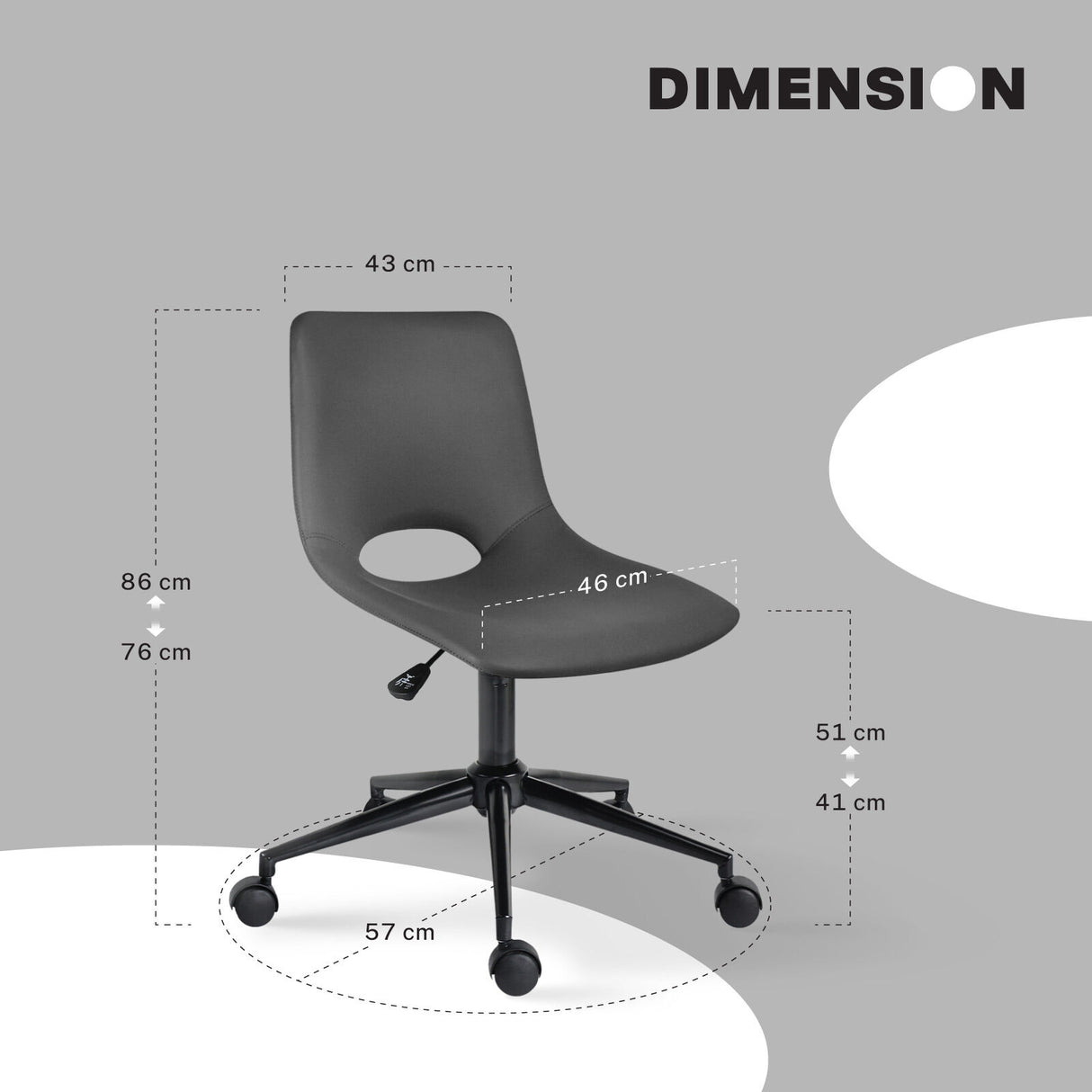 Denmark Office Chair, Grey 2pcs