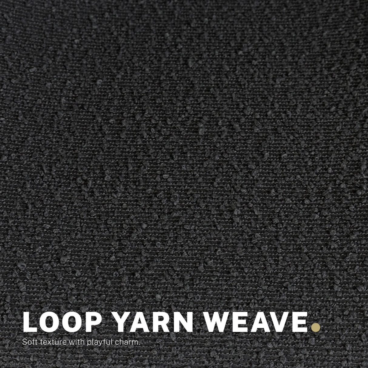 Dalwallinu black loop yarn fabric office chair with cut out backrest, set of two