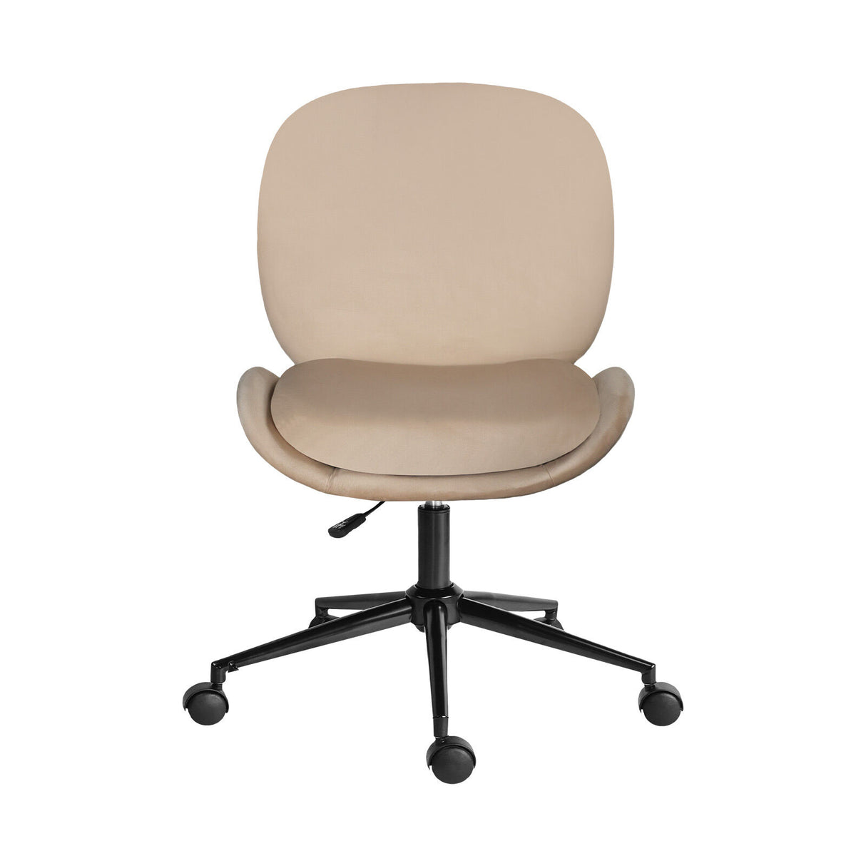 Goomalling pale khaki velvet armless swivel office desk chair