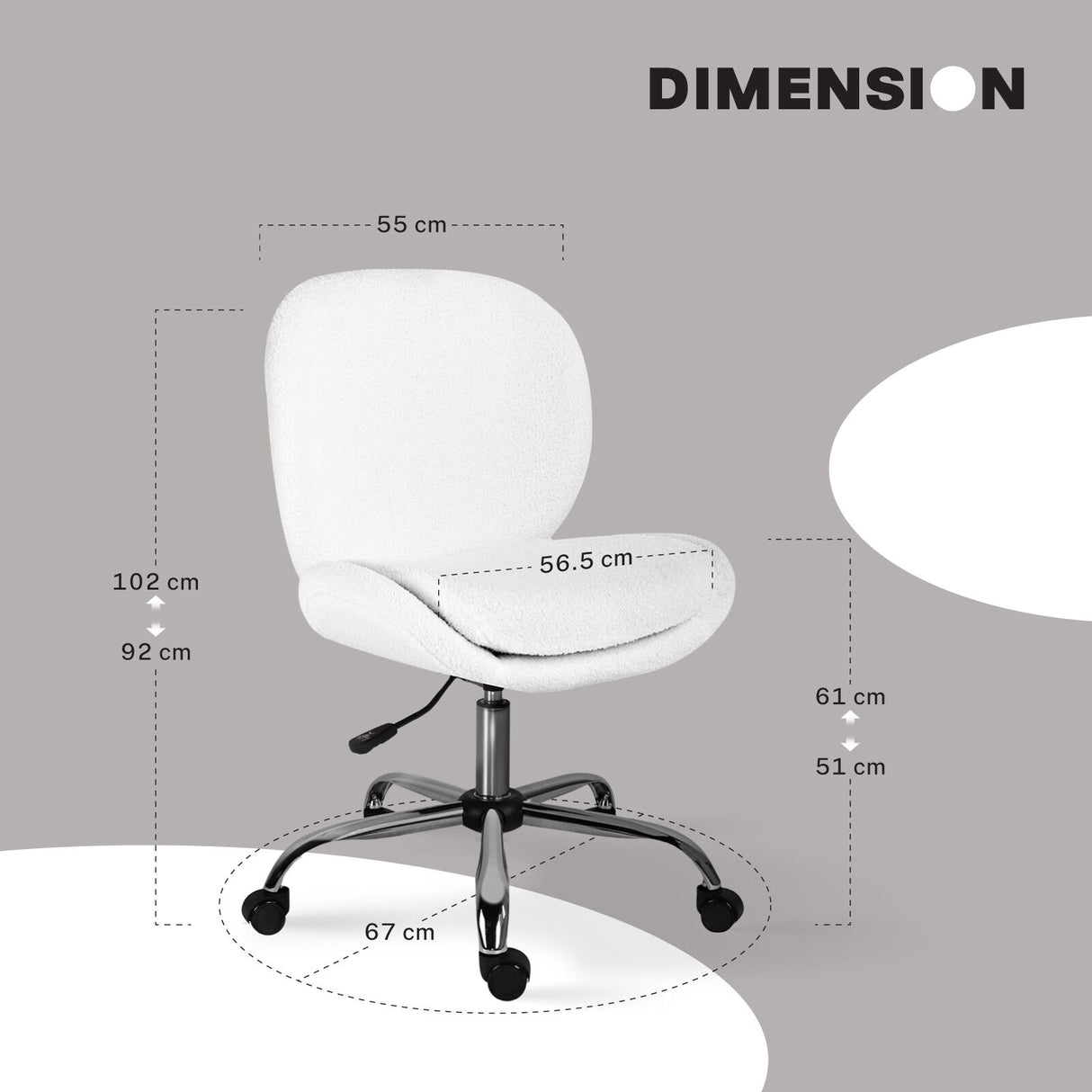 Scarborough Armless Office Chair, White