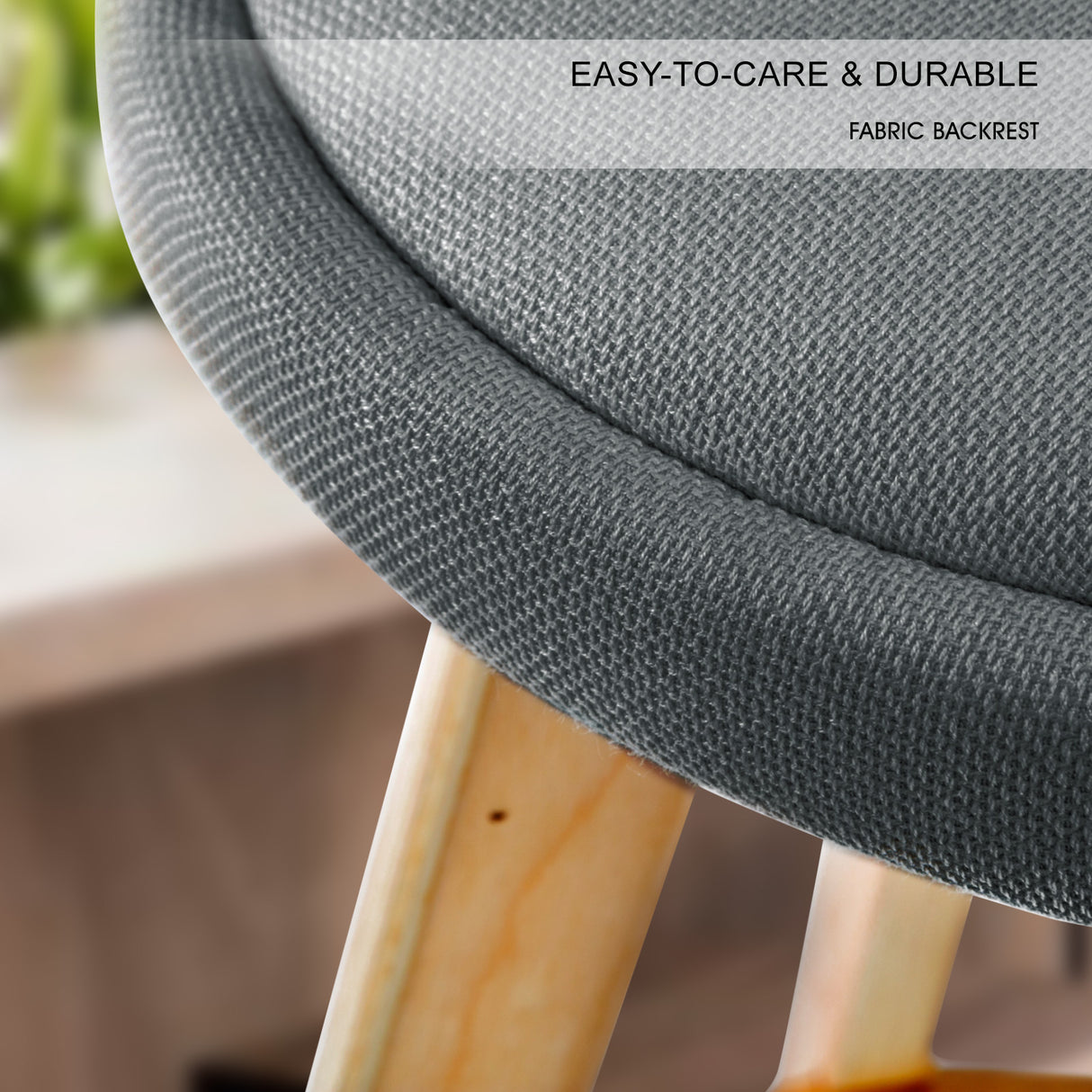 Bittern Wooden Bar Stool, Grey 2pcs