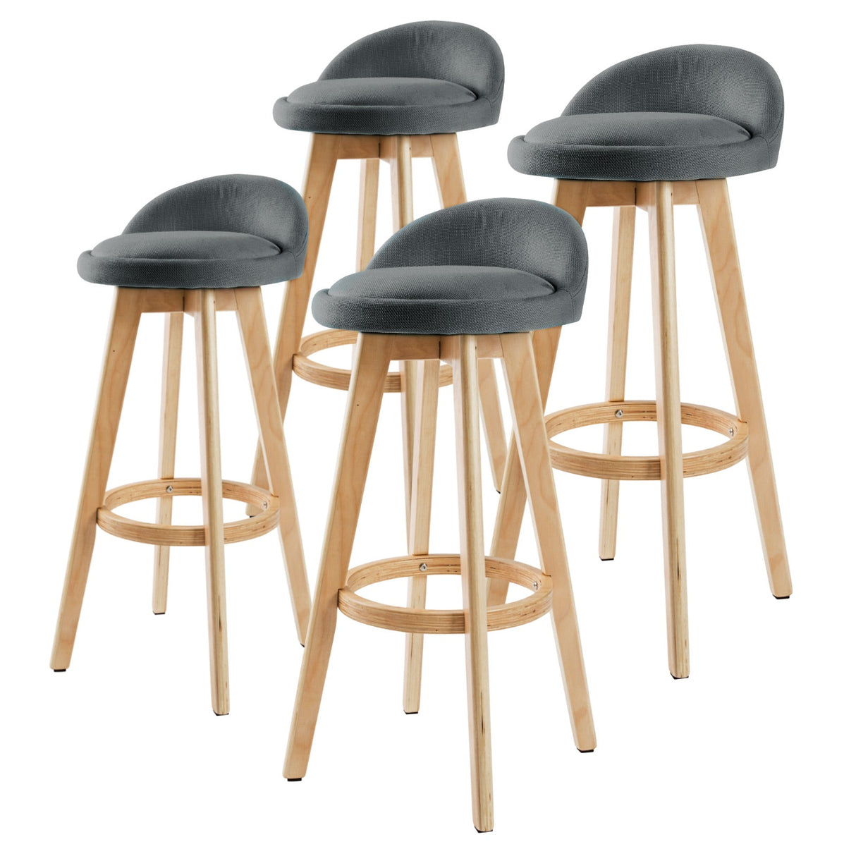 Ventnor wooden fabric bar stool grey in a modern kitchen
