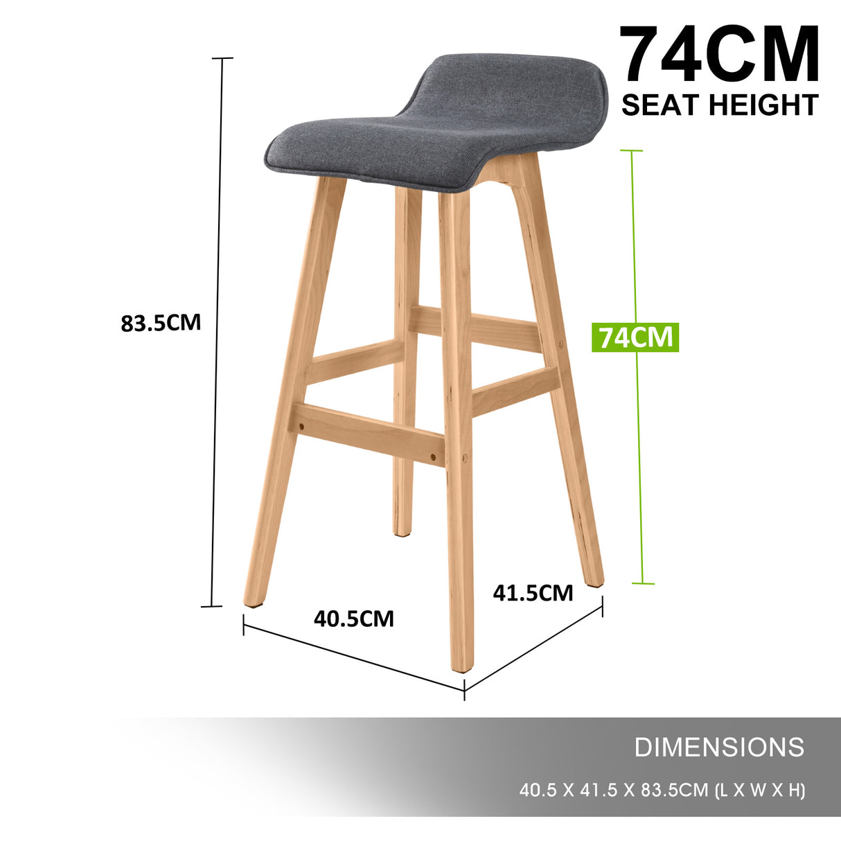 Sophia bar stool seat and footrest detail — Allure Home Collections