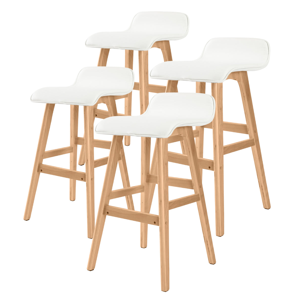 Sophia bar stool timber seat and tapered leg detail close-up — Allure Home Collections