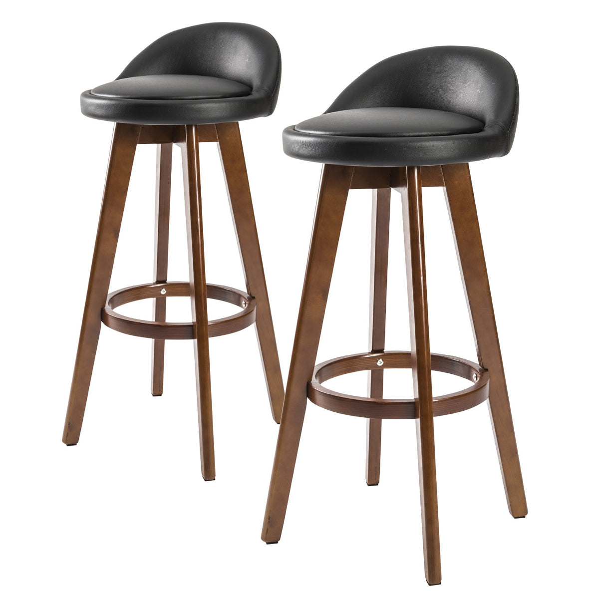 Side profile of Leila bar stool showing A-shaped tapered leg frame — Allure Home Collections