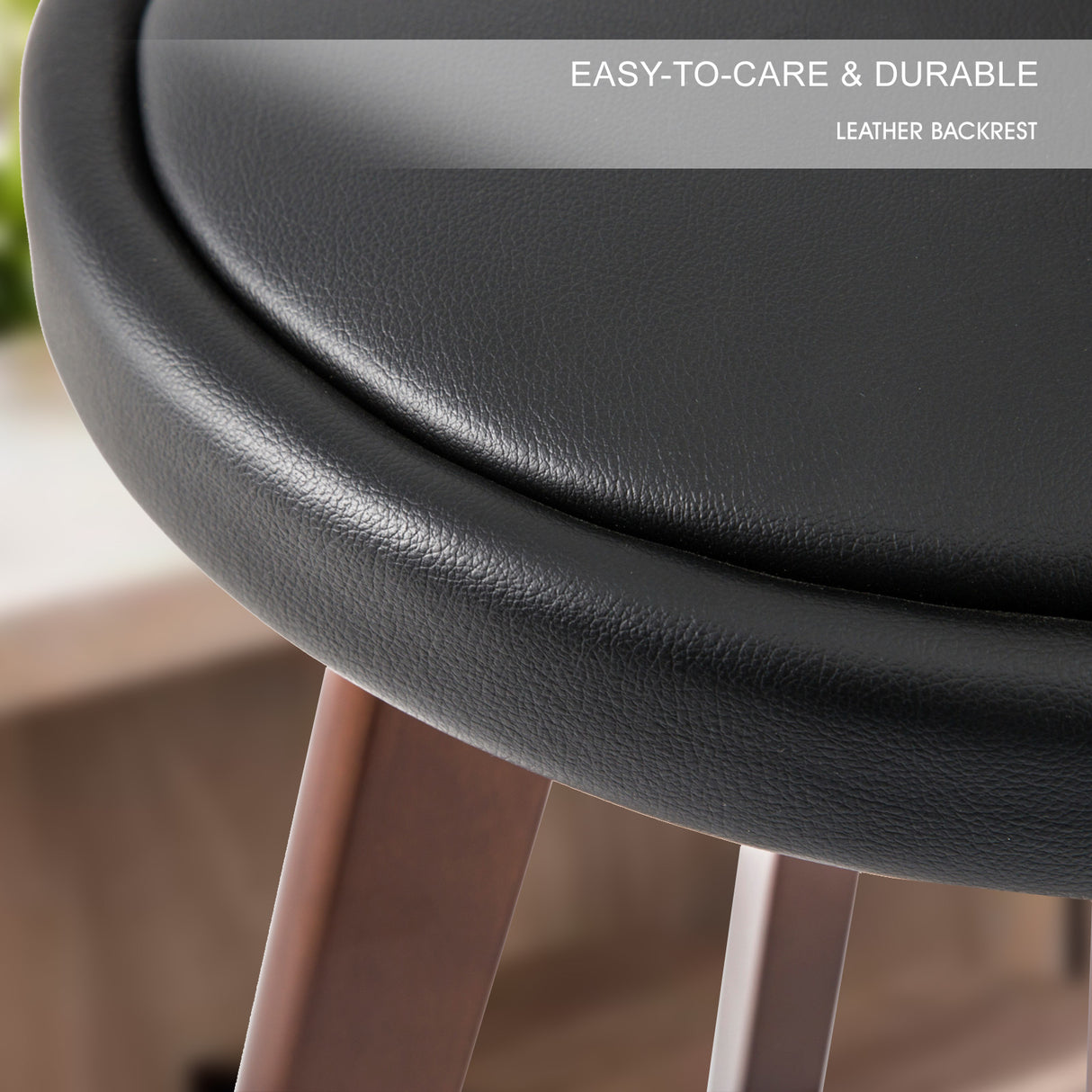 Capel Sound Wooden Bar Stool, Black Brown 2pcs