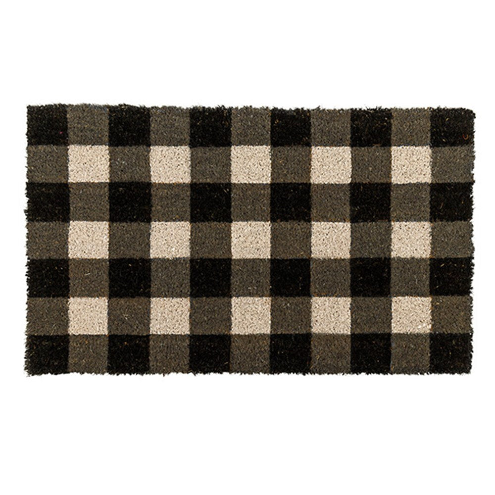Coir door mat set with square border design