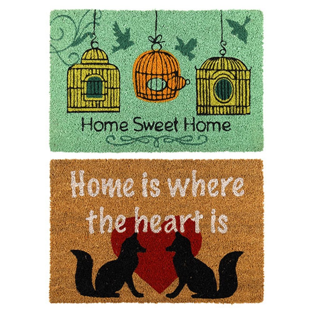 Coir Door Mat 2 Pack, Natural 60x40cm