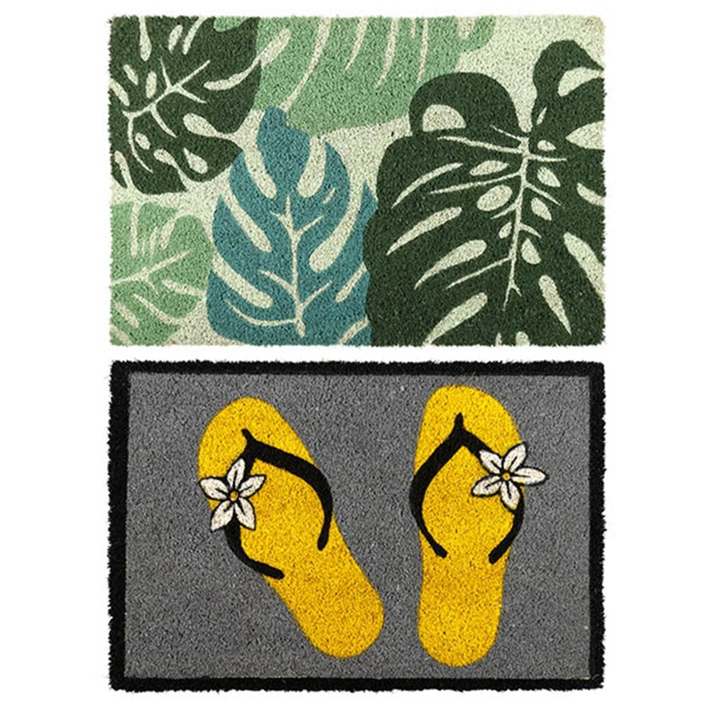 Coir Door Mat 2 Pack, Natural 60x40cm