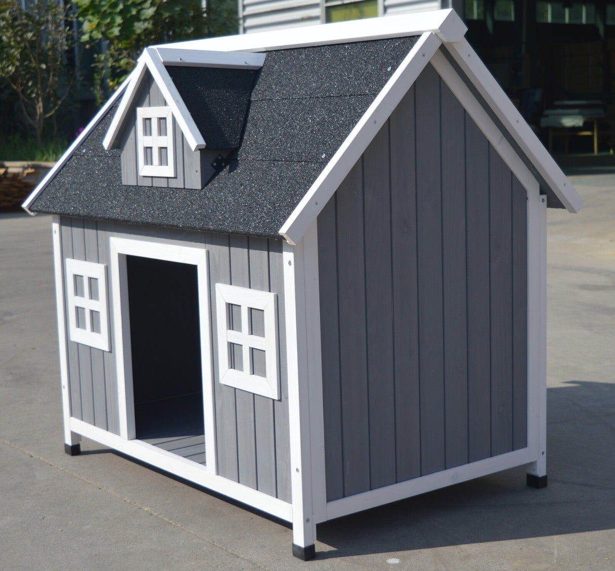 Gracetown Timber Dog Kennel, Grey, view 2