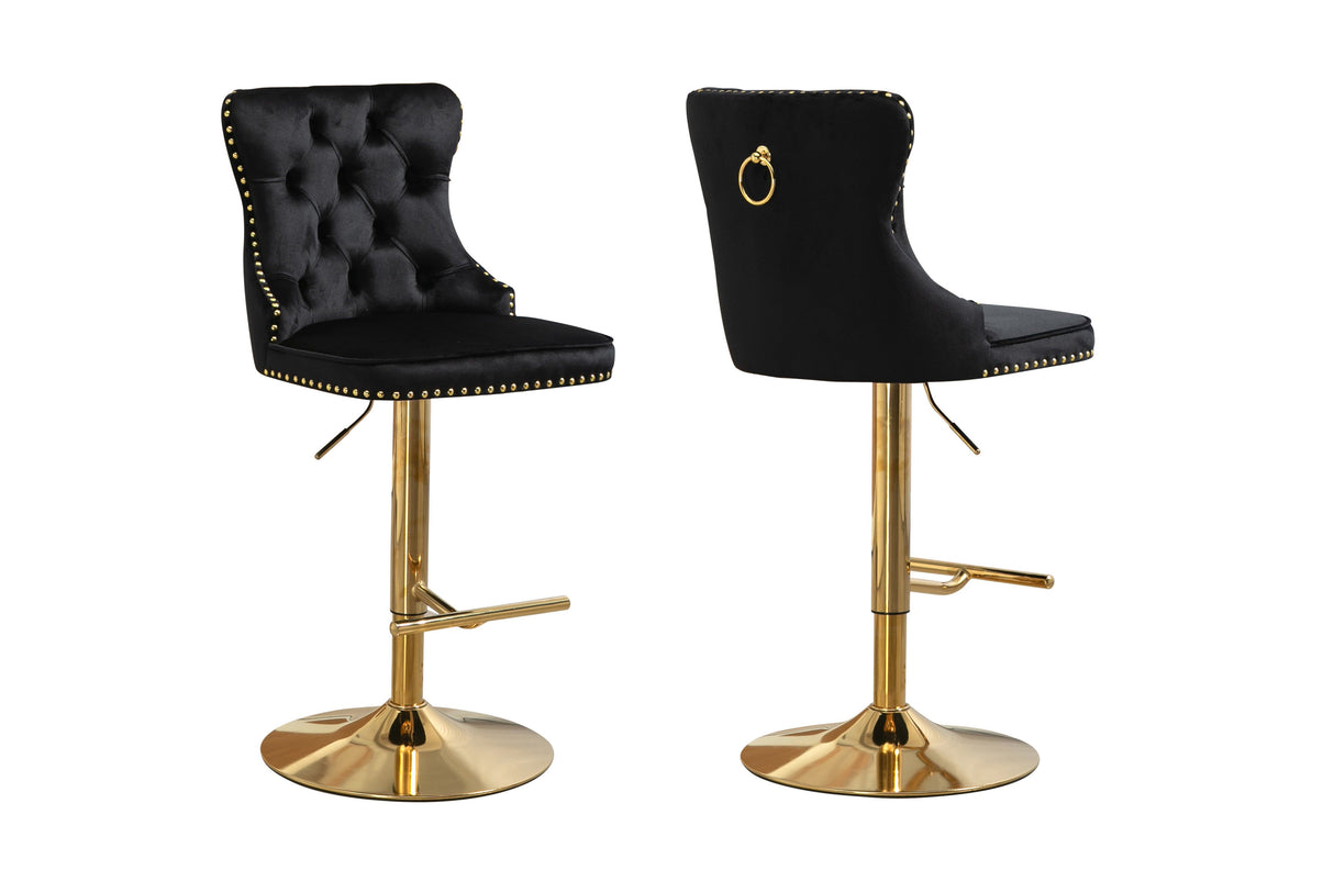 Sahara Black and Gold Barstool Set of 2