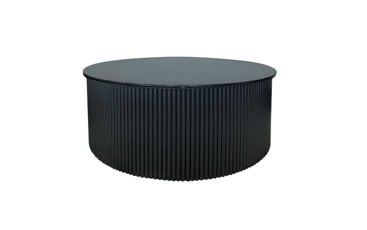Kinglake black marble black base coffee table in a modern living room