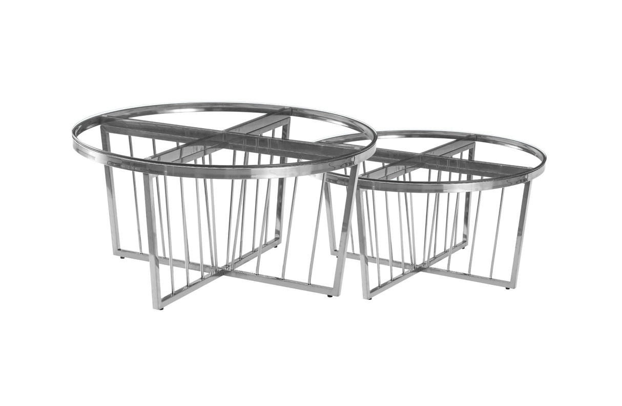 Salina 80cm Coffee Table — Metal or Polished Steel Frame with Glass or Marble Top — Allure Home Collections