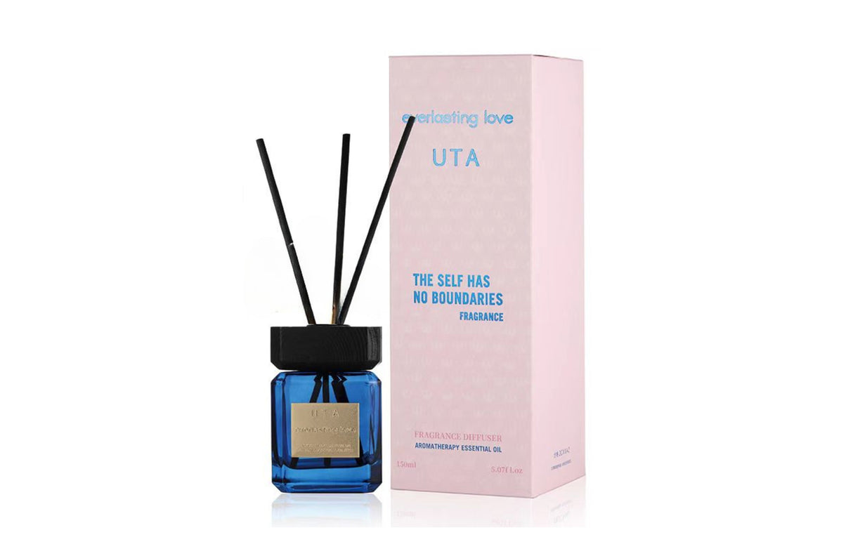 Lovedale aroma reed diffuser 150ml in No Boundaries scent, slim glass home fragrance with natural reeds