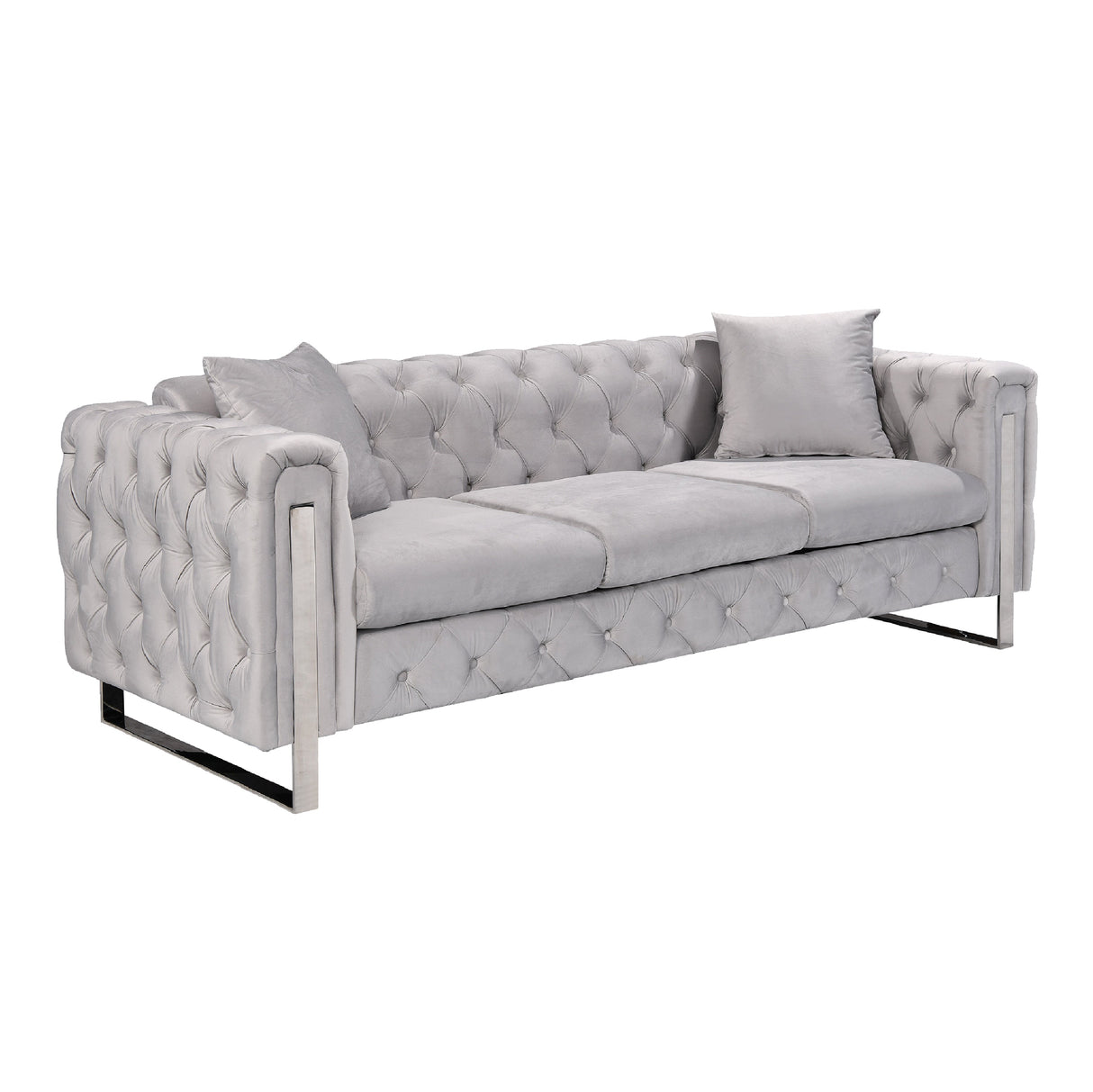 Madeline Light Grey Velvet Lounge Set