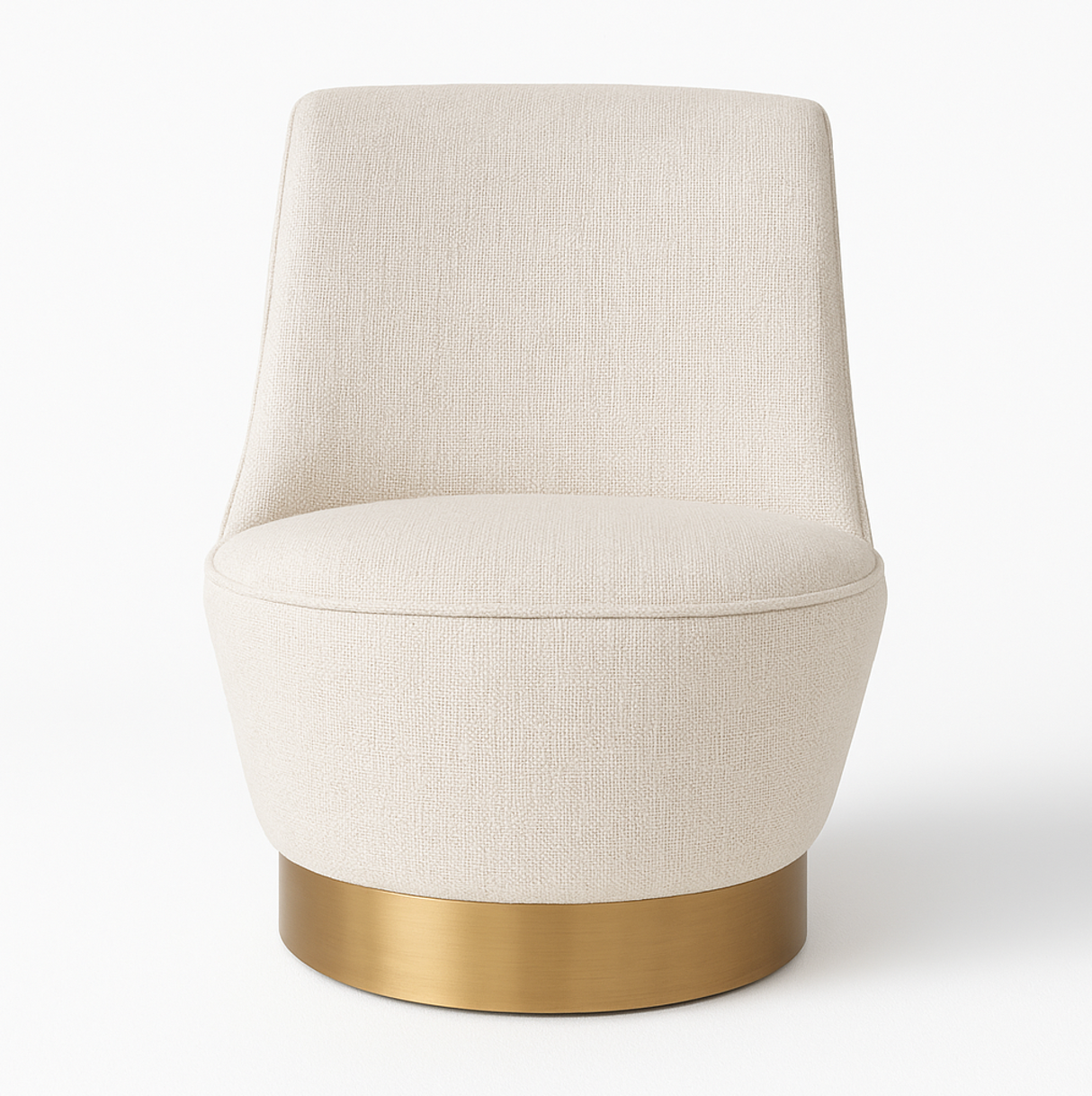 Pulpit Swivel Armchair, Vanilla Oat Tweed