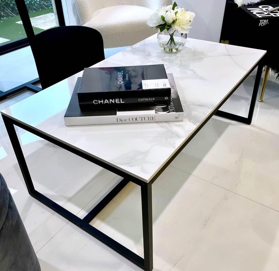 Chirnside Marble Coffee Table, White