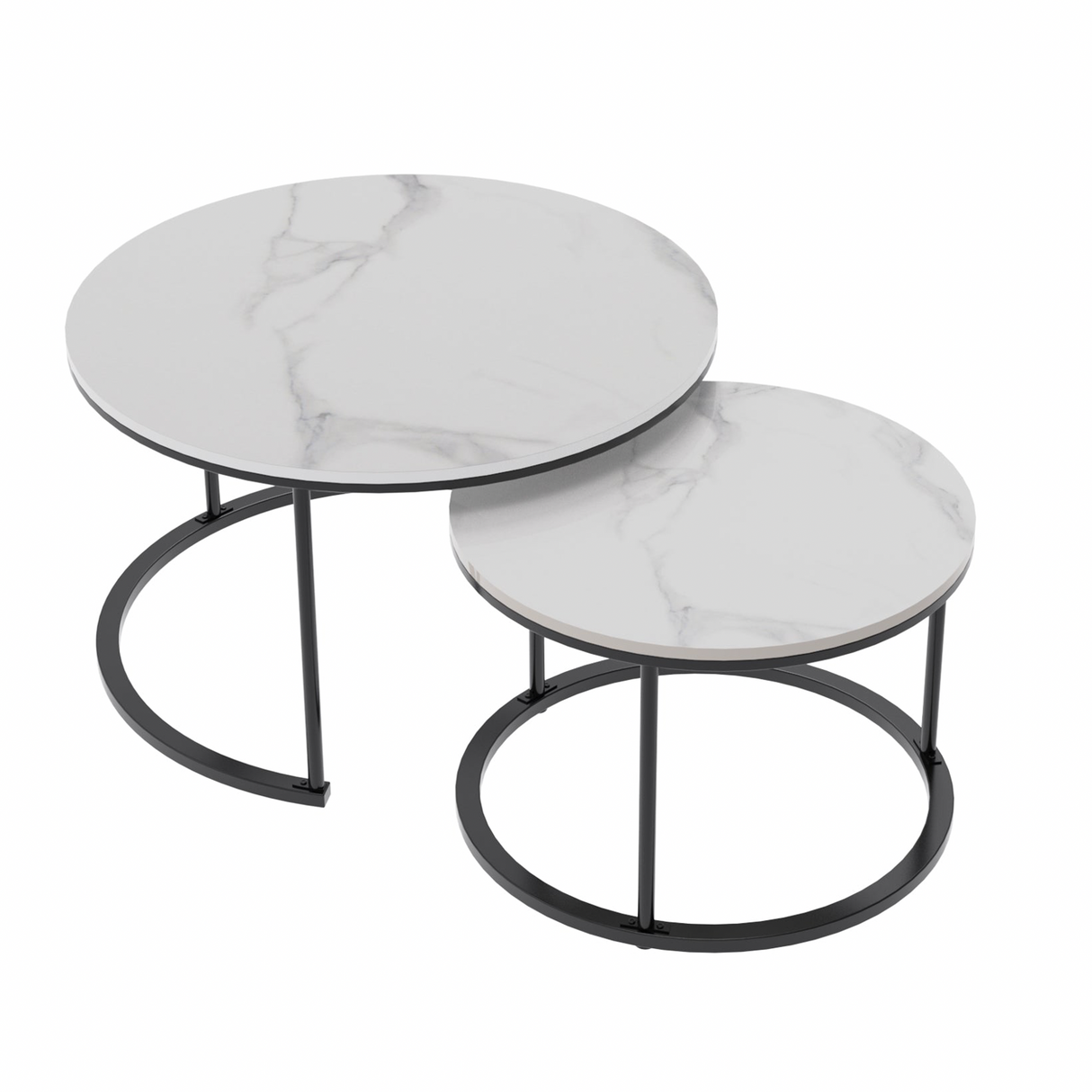 Bylands Nesting Coffee Table 2pcs, White Marble