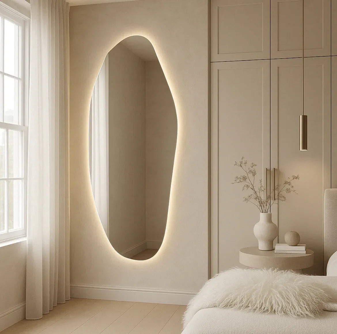 Lorne LED Wall Mirror, Irregular Backlit