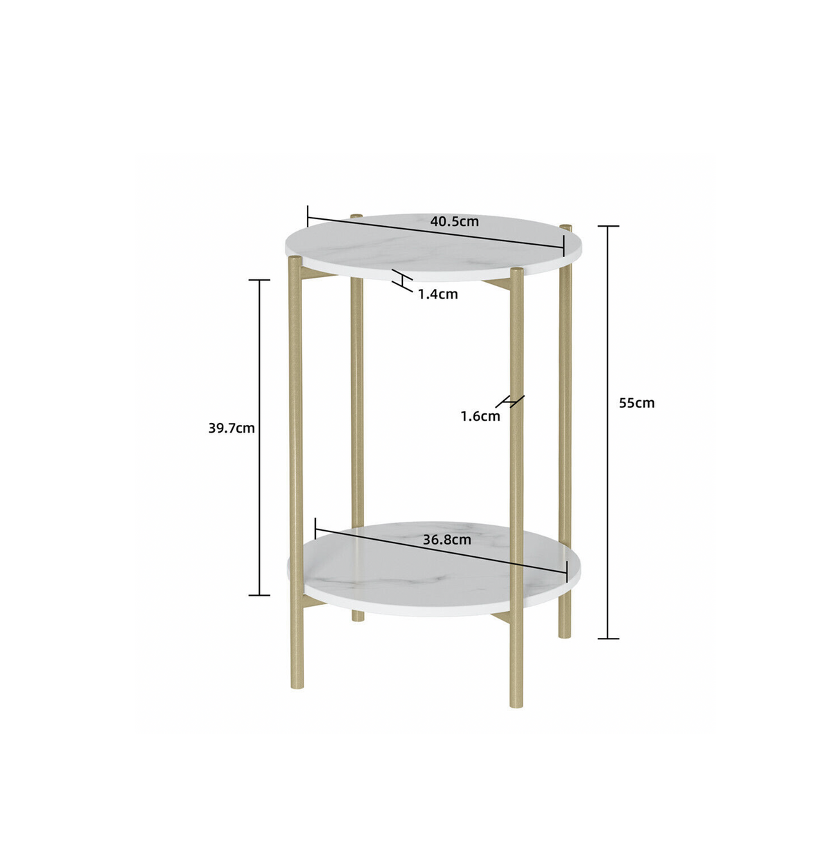 Terrigal Gold Marble Side Table
