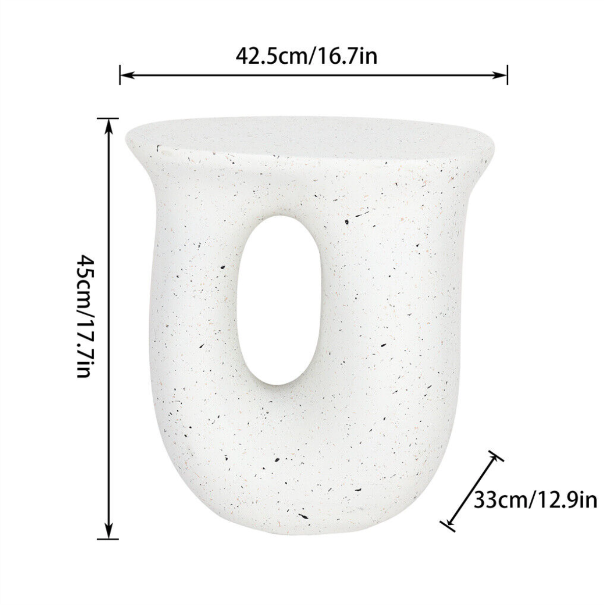 Evans Head Terrazzo Bedside Table, White
