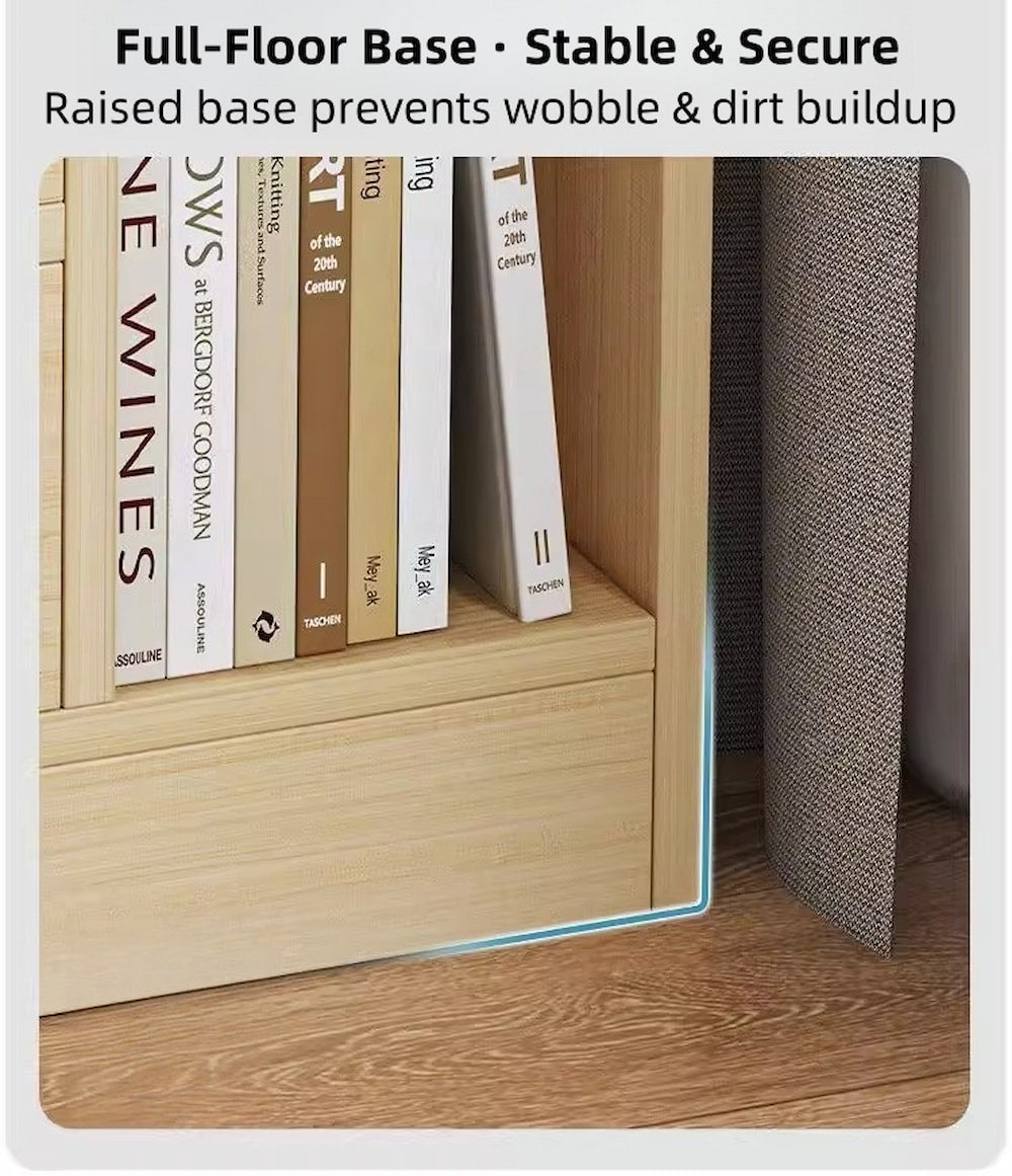 Classic Nightstand Multi-Compartment Storage Reddish-Brown Wood Grain 70cm