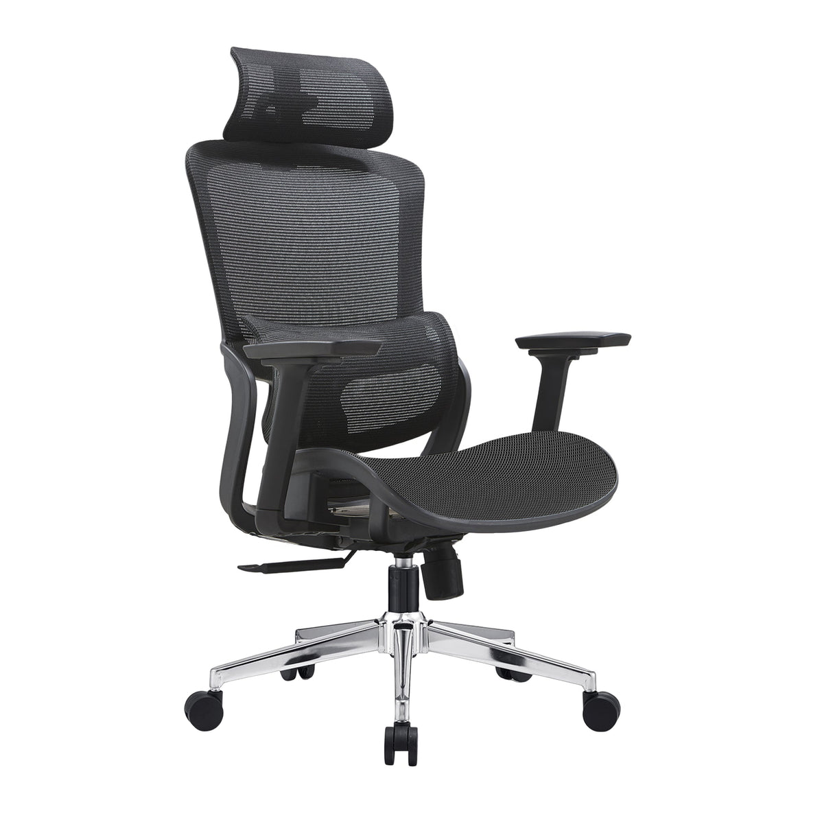 Mount Barker black full mesh ergonomic office chair with headrest