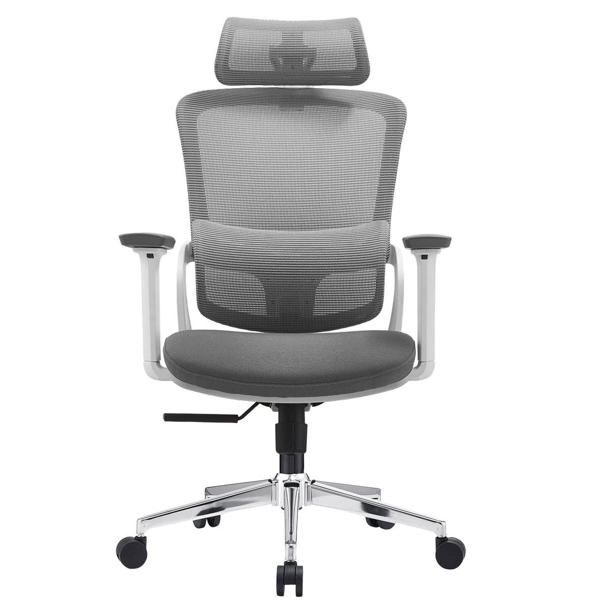 Moora grey high back ergonomic mesh office chair with 3D headrest and armrests