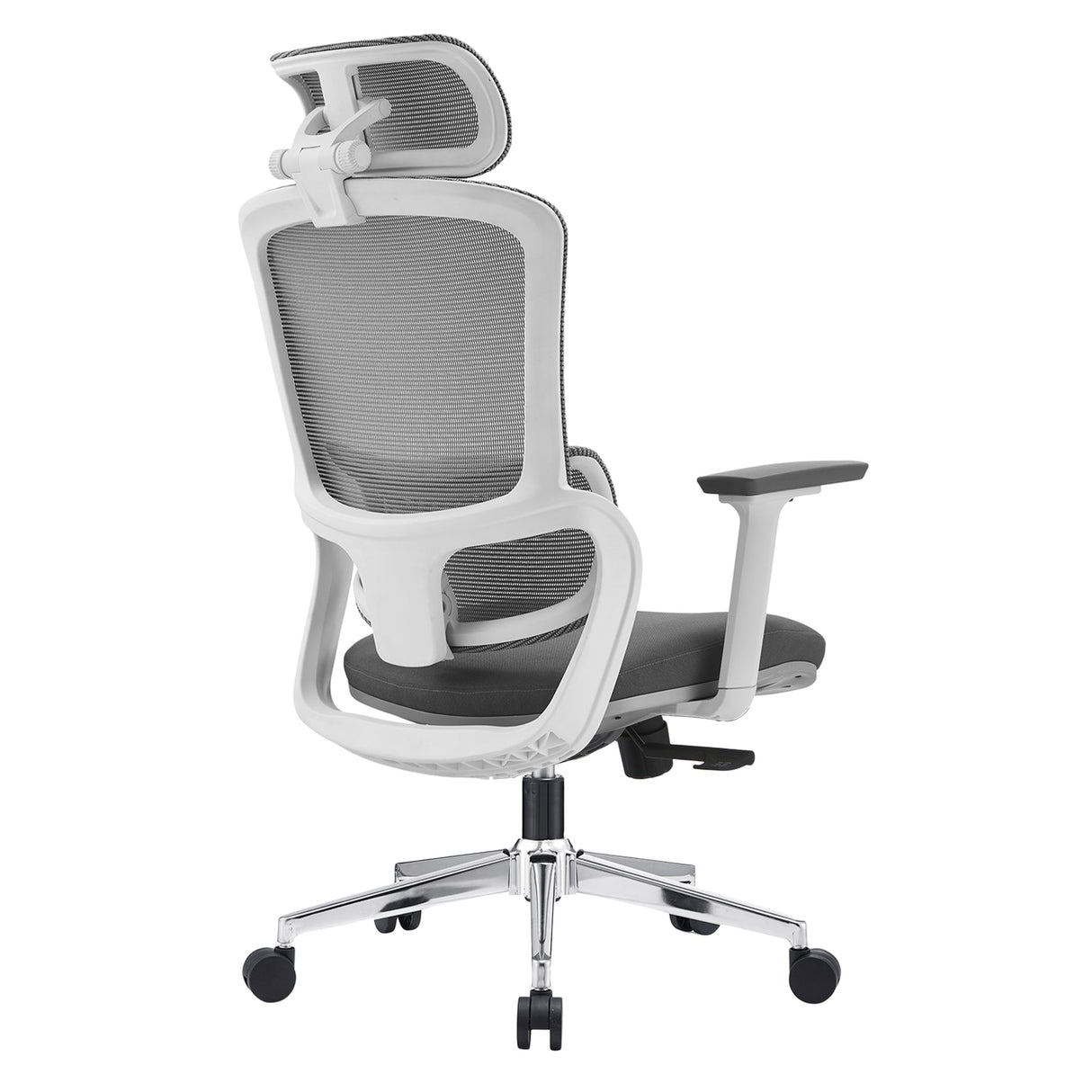 Moora grey high back ergonomic mesh office chair with 3D headrest and armrests