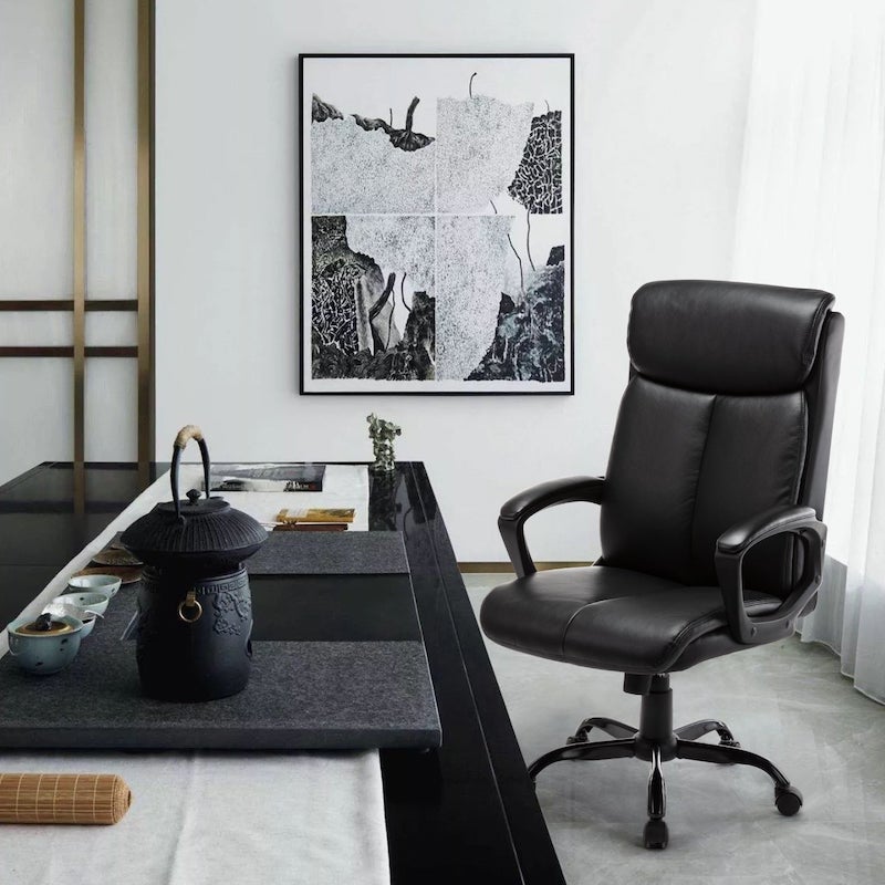 Augusta black bonded leather executive office chair