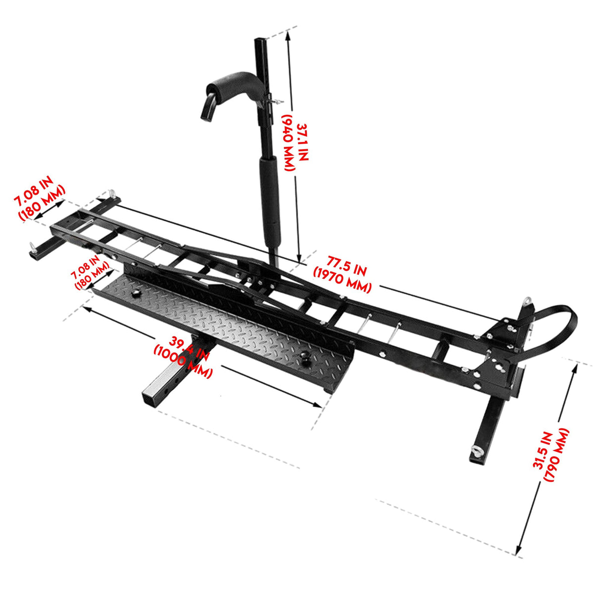 Ronse Motorcycle Carrier Rack, 227kg, 2 Inch Hitch, with Ramp and Brake Lights