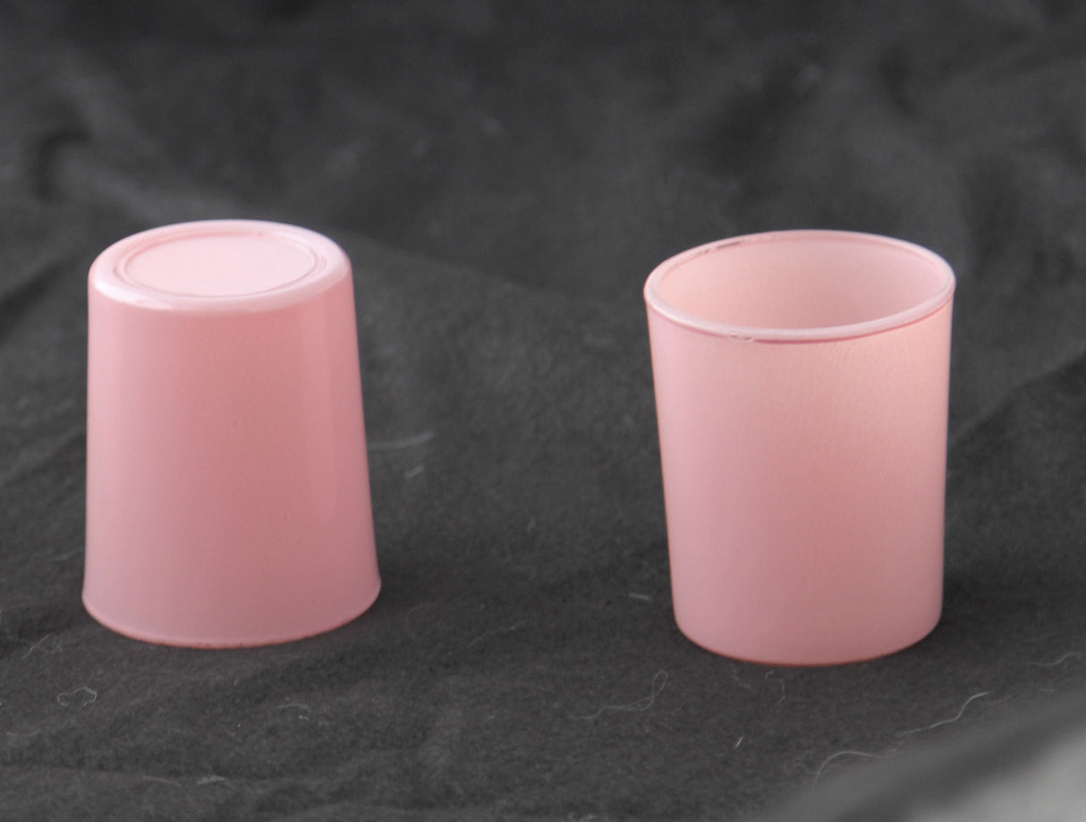 Blush pink glass votive tealight candle holder, set of 10