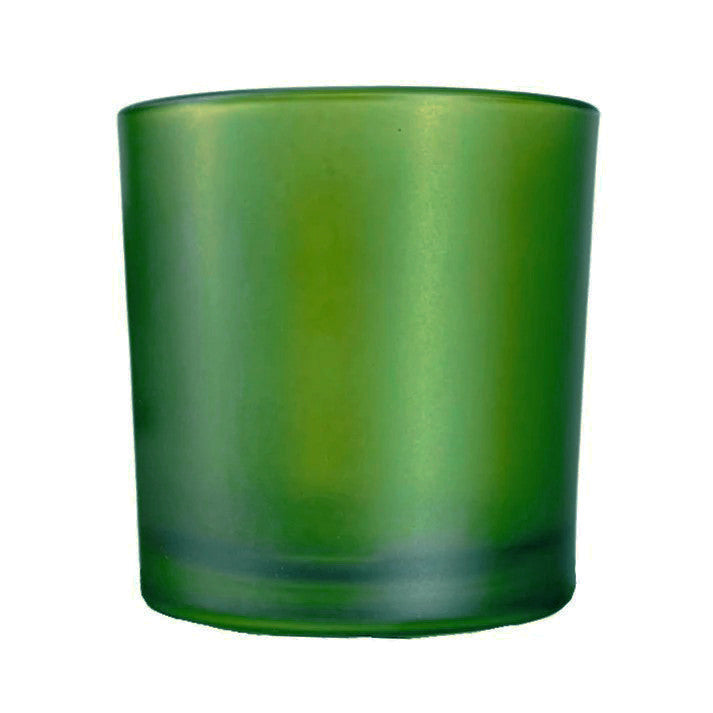 Green frosted glass votive candle holders set of 20