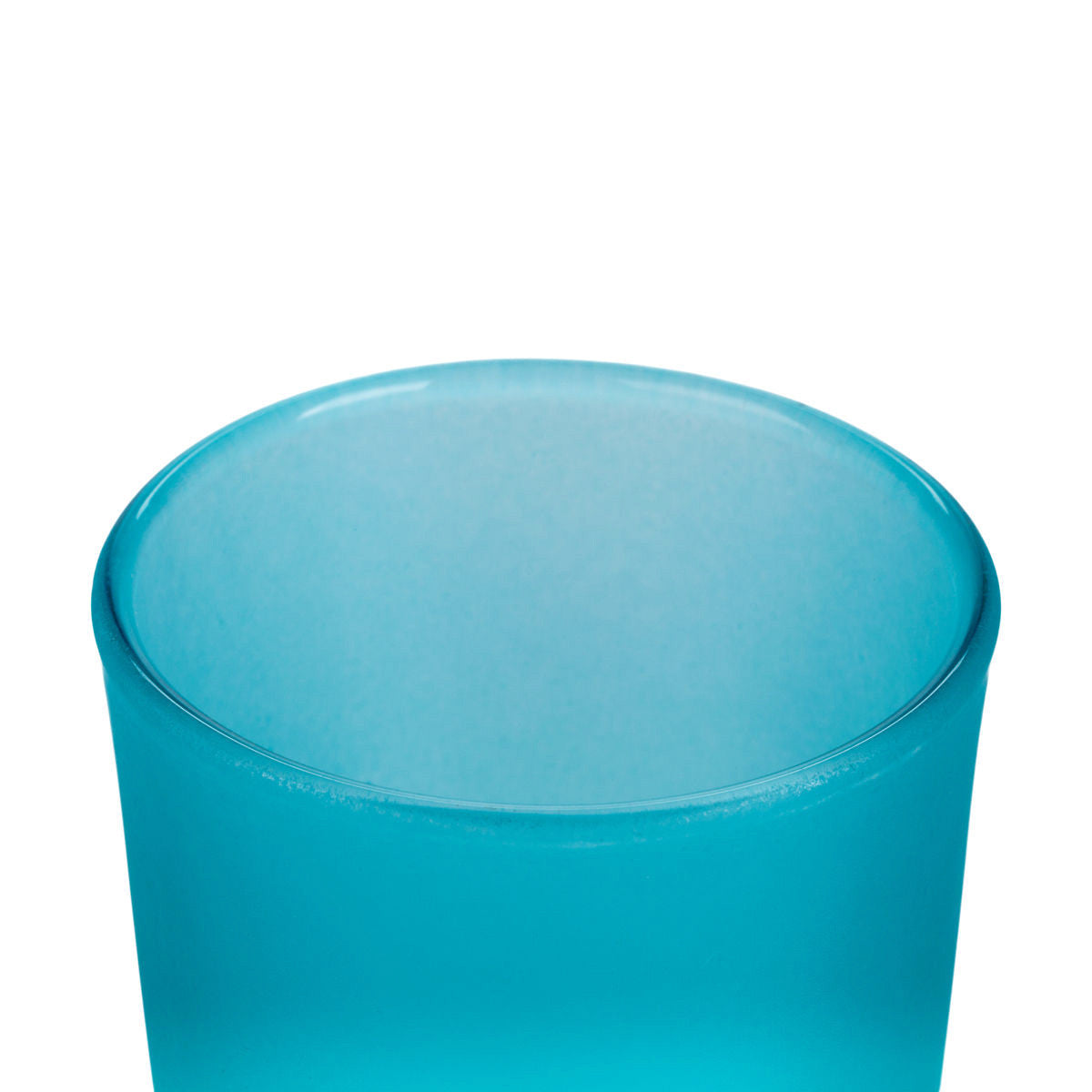 Turquoise frosted glass votive tealight candle holder, set of 10