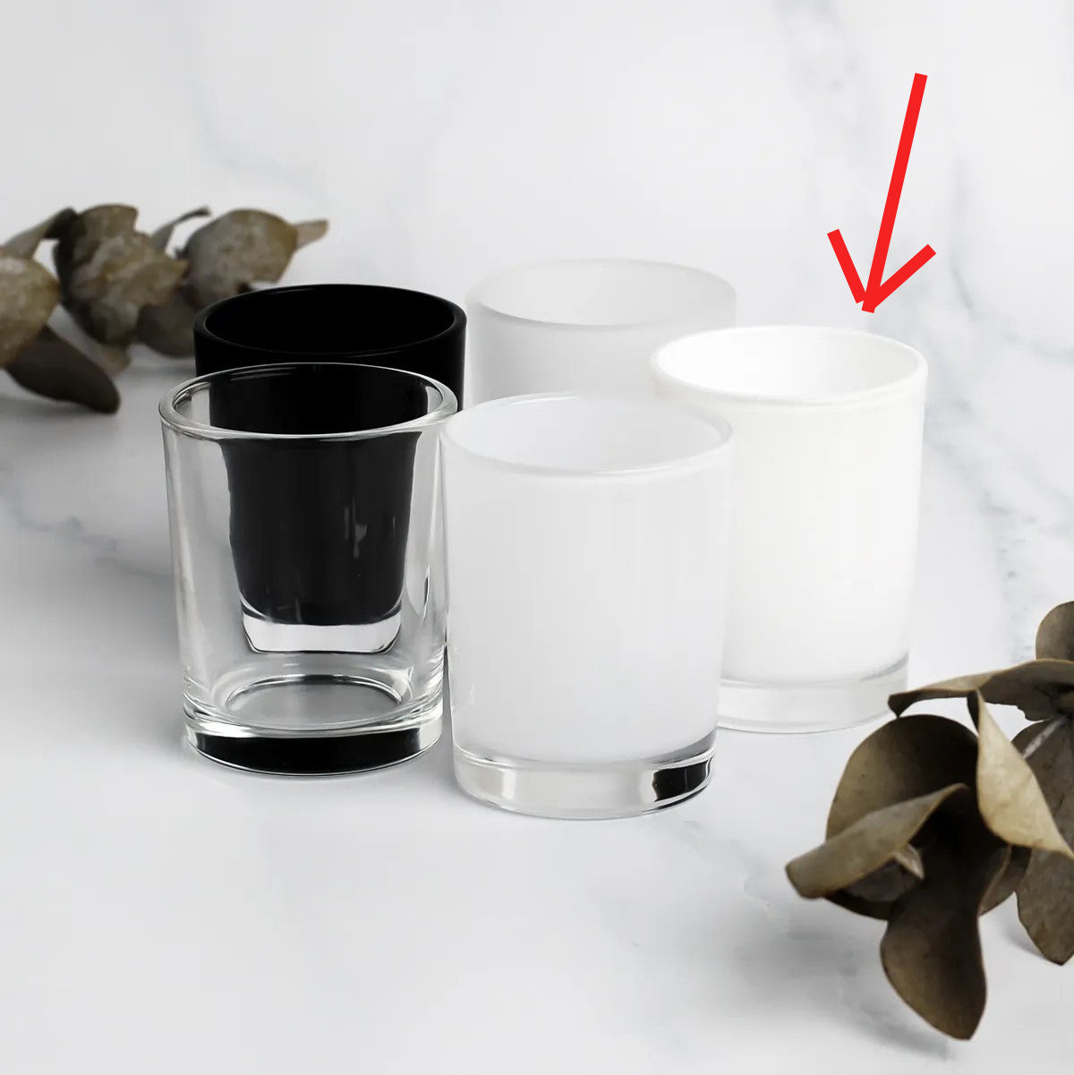 White frosted glass votive tealight candle holder, set of 10