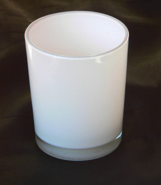 White frosted glass votive tealight candle holder, set of 10